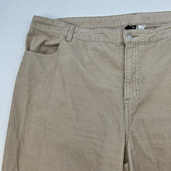 H&M Divided Womens Corduroy Pants Straight Leg High Rise Beige Size 20 - Picture 4 of 9